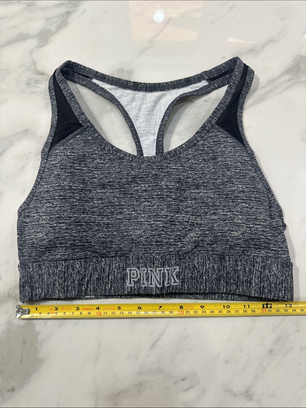 Y2K PINK Victoria's Secret Ultimate Gray Grey Racerback Sports Bra Top Medium